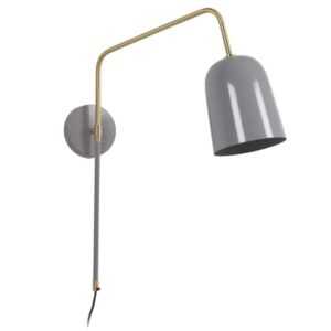 Šedá kovová nástěnná lampa Kave Home Audrie 15 cm