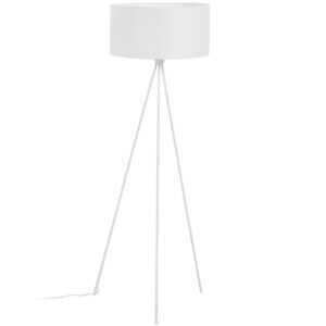 Bílá látková stojací lampa Kave Home Ikia 157 cm