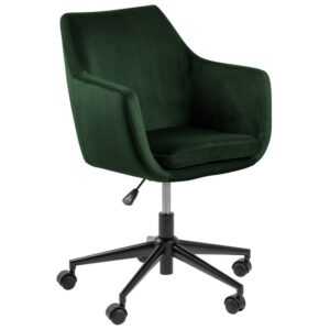 Scandi Tmavě zelená sametová konferenční židle Marte