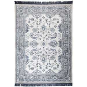 White Label Modrý látkový koberec WLL REZA 160 x 230 cm