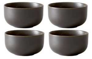 Set čtyř tmavě hnědo šedých porcelánových misek MENU NEW NORM 10 cm
