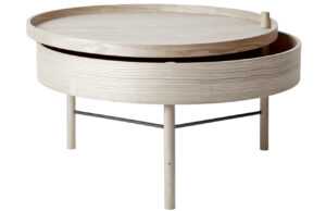 Bíle bělený dubový konferenční stolek MENU TURNING 65 cm
