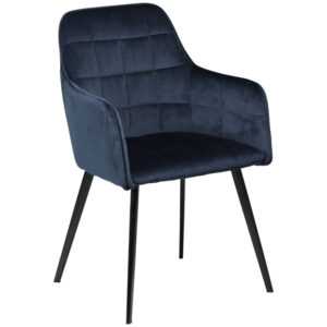 ​​​​​Dan-Form Modrá sametová jídelní židle DAN-FORM Embrace s područkami