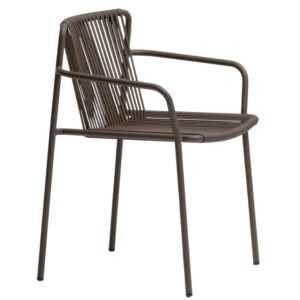 Pedrali Tmavě hnědá kovová zahradní židle Tribeca 3665