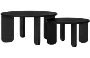 Noo.ma Set dvou černých dubových konferenčních stolků Kuvu 75/55 cm