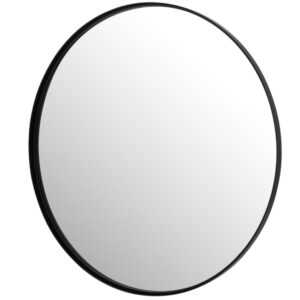 Černé kovové závěsné zrcadlo J-line Debina 60 cm