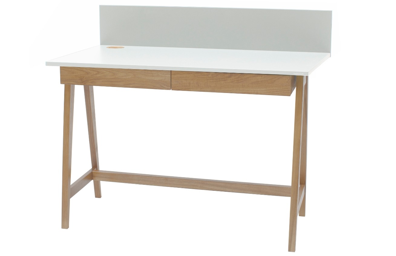 Bílý lakovaný pracovní stůl RAGABA LUKA 110 x 50 cm