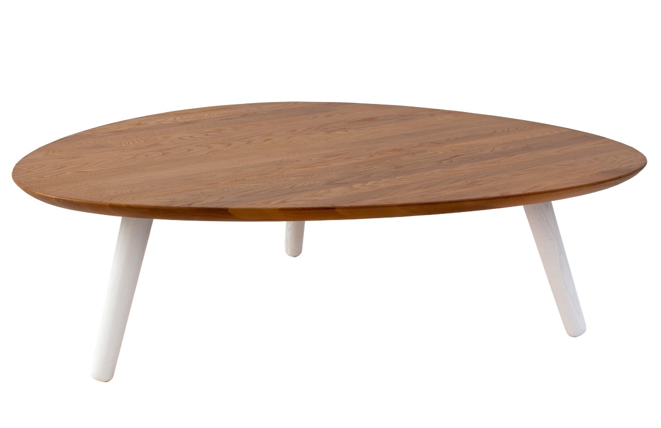 Dřevěný konferenční stolek RAGABA CONTRAST PICK 103 x 97 cm s bílou podnoží