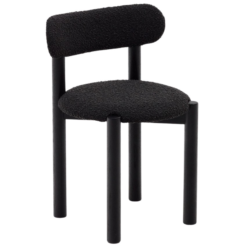 Černá čalouněná jídelní židle Kave Home Nebai