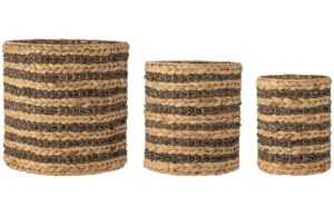 Set tří úložných košů z přírodních vláken Bloomingville Lillja 42/33/25 cm