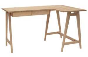 Dřevěný rohový pracovní stůl RAGABA LUKA 135 x 85 cm