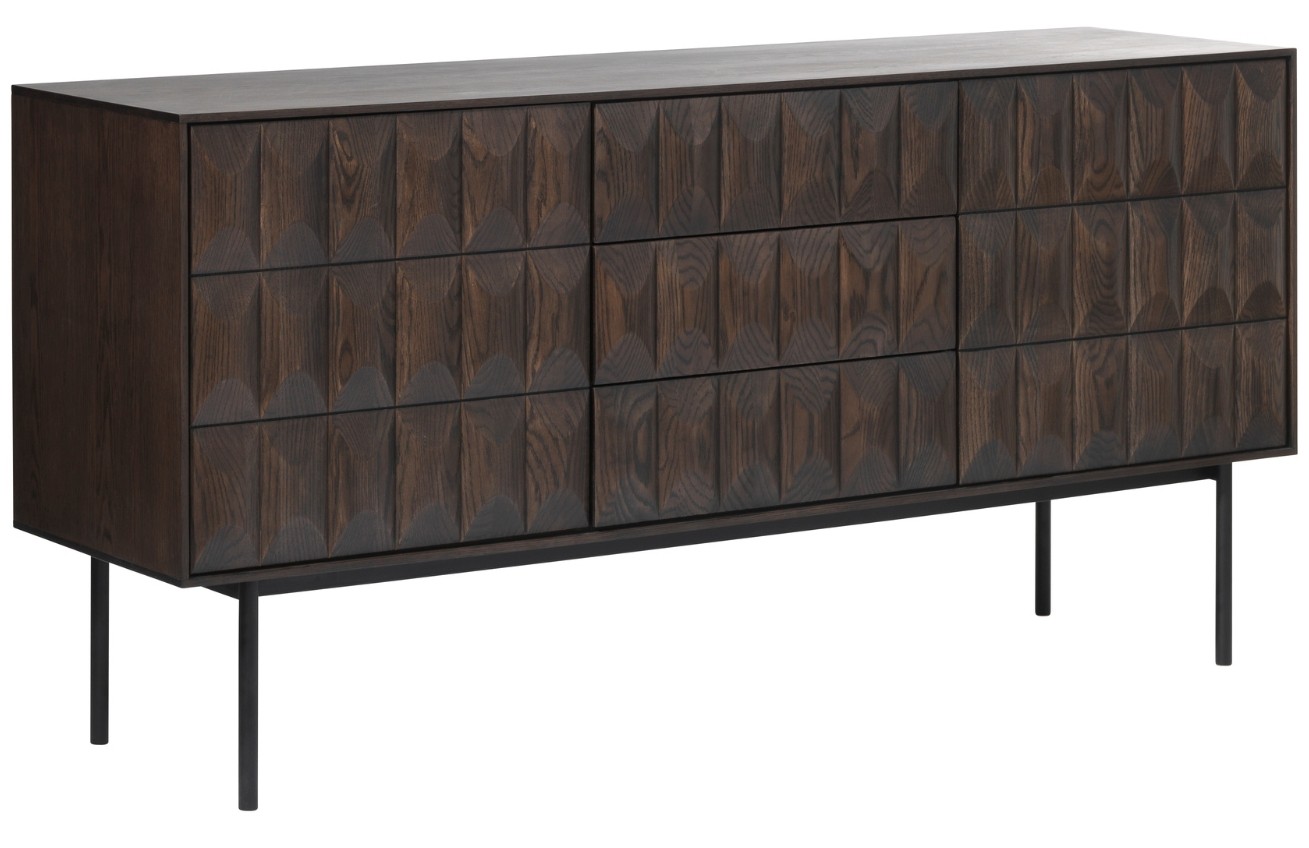 Tmavě hnědá dubová komoda Unique Furniture Latina 160 x 45 cm