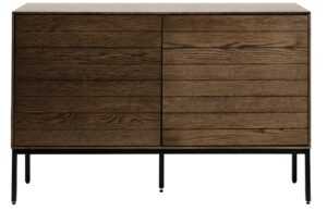 Tmavě hnědá dubová komoda Unique Furniture Modica 120 x 45 cm