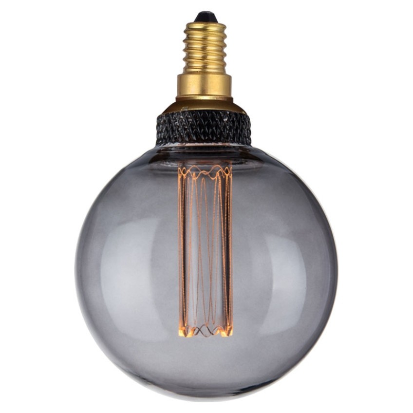 Kouřově černá dekorativní žárovka Halo Design COLORS Dim LED Mini Globe E14