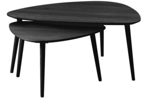 Unique Furniture Set dvou černých dubových konferenčních stolků Adda 70 x 100/52