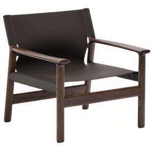 Tmavě hnědé kožené křeslo Kave Home Jan