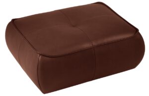 Maison Heritage Koňakově hnědá kožená podnožka Lily 89 x 65 cm