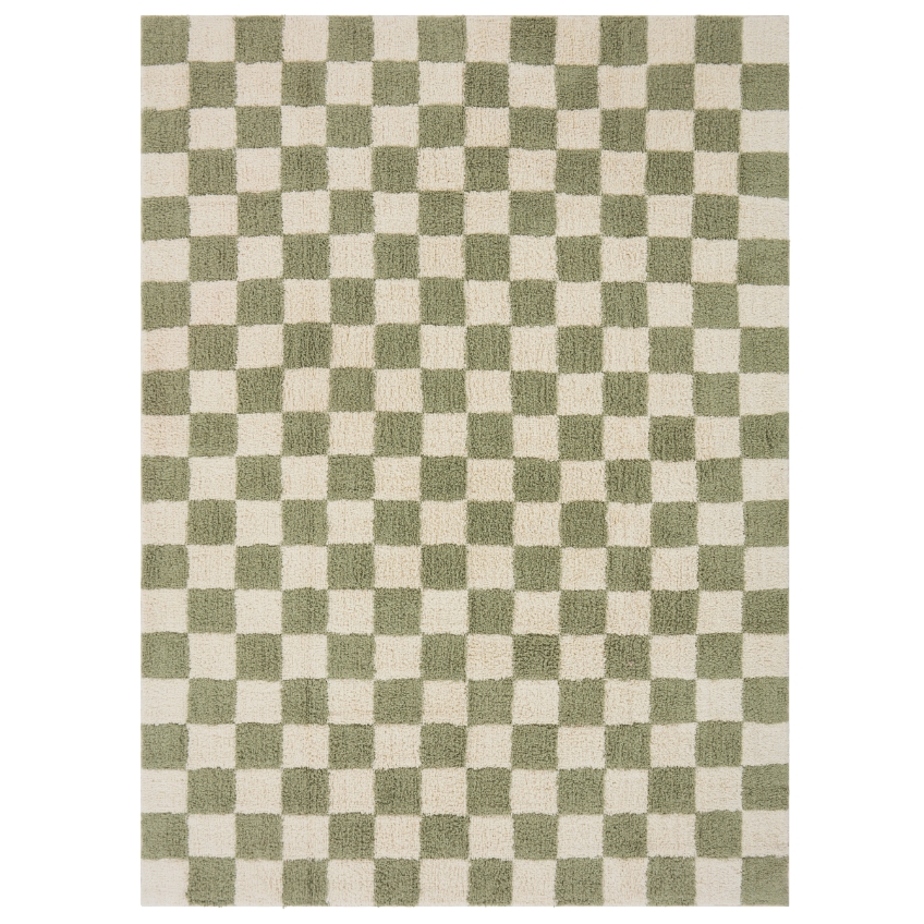 Jotex Zelený kostkovaný koberec MELA 170 x 240 cm