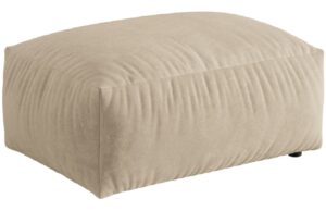 Micadoni Světle béžová sametová podnožka Martina 95 x 65 cm