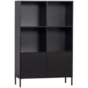 WOOOD Černá dřevěná knihovna Xam 160 x 107 cm