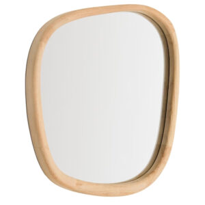 Kave Home Dřevěné závěsné zrcadlo Alura 47 x 45