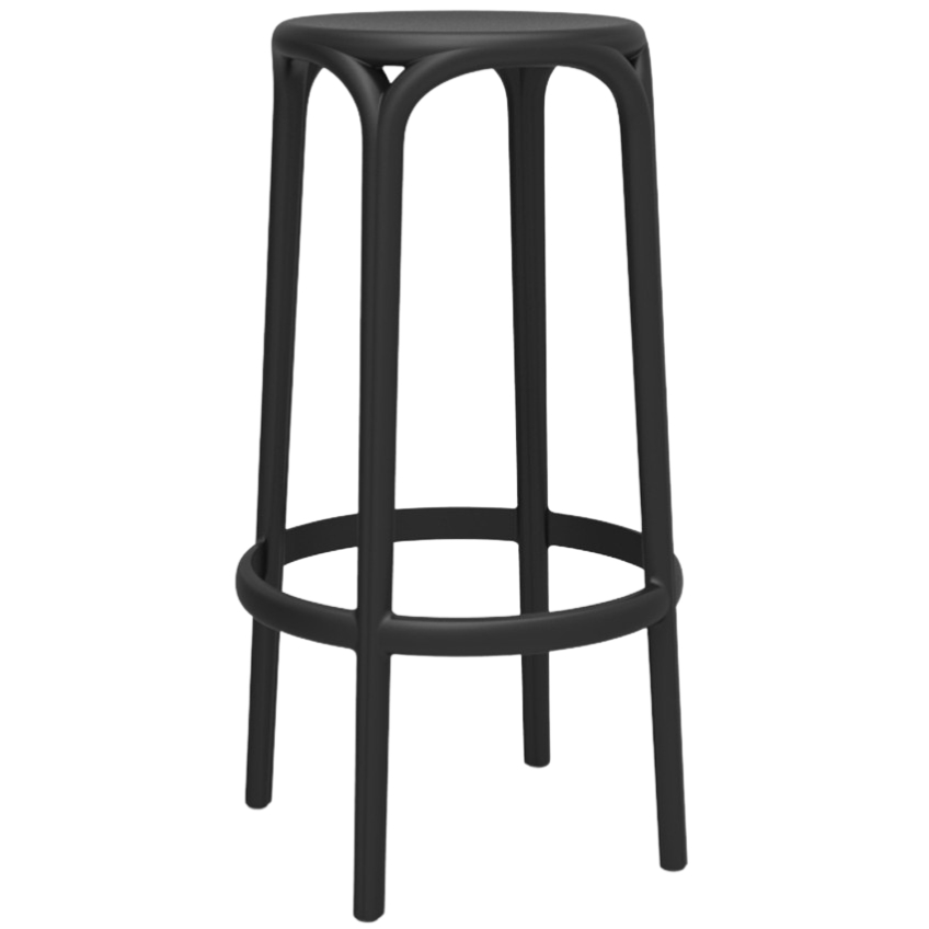 VONDOM Černá plastová barová židle BROOKLYN 76 cm