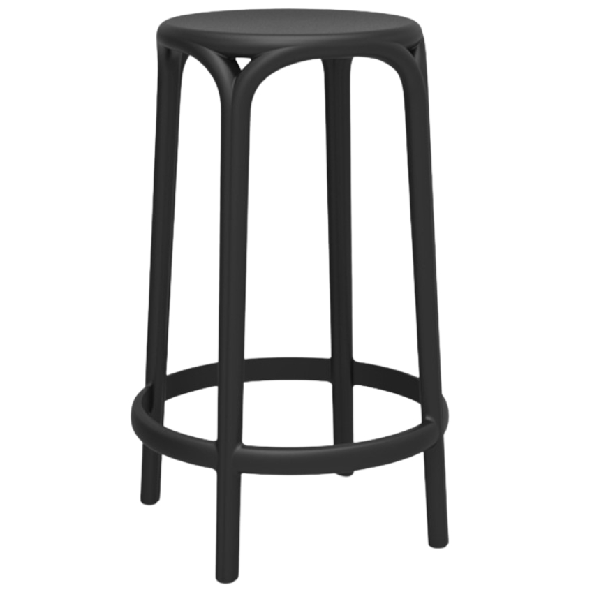 VONDOM Černá plastová barová židle BROOKLYN 66 cm