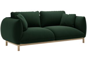 Micadoni Lahvově zelená sametová dvoumístná pohovka Ada 178 cm