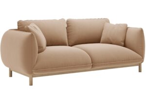 Micadoni Béžová sametová dvoumístná pohovka Ada 178 cm
