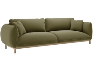 Micadoni Zelená sametová čtyřmístná pohovka Ada 248 cm