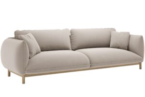 Micadoni Světle béžová sametová čtyřmístná pohovka Ada 248 cm