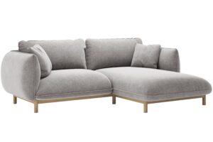 Micadoni Světle šedá rohová pohovka Ada 214 cm