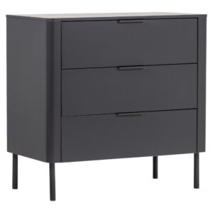WOOOD Černá dřevěná komoda Gunnar 94 x 52 cm